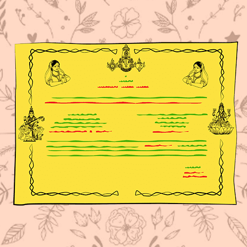 Lagna Patrika Design in Tamil Brahmin Iyengar Pre Wedding Ritual
