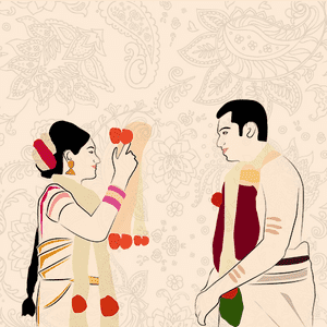Exchange of Garland in Tamil Brahmin Iyer Wedding Rituals
