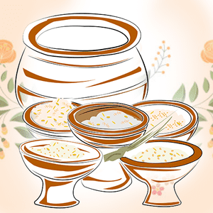 Pallikai Thellichal Pots with Grains in Tamil Brahmin Iyer Pre Wedding Ritual